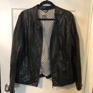 Faux Leather Moto Jacket Size XL